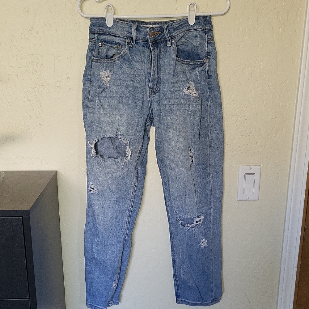 Distressed Blue Jeans